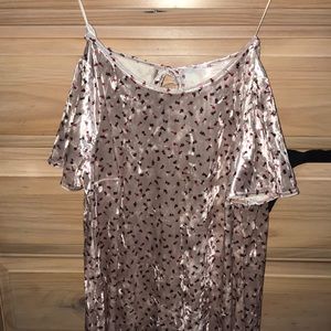 pink shirt with roses